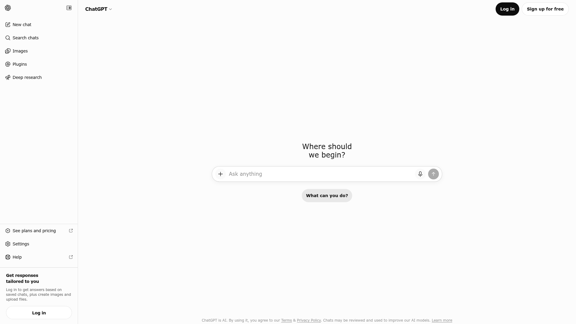 1. ChatGPT Homepage