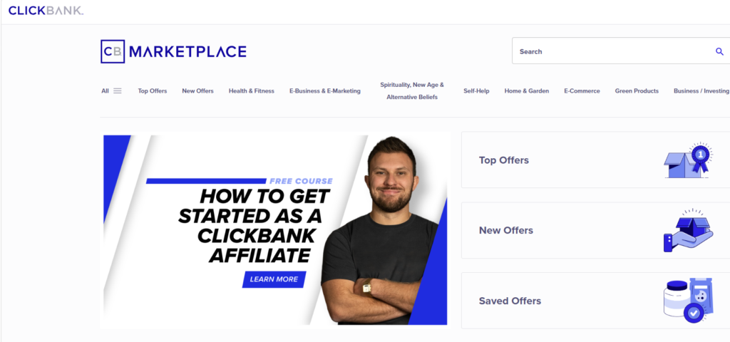 ClickBank homepage