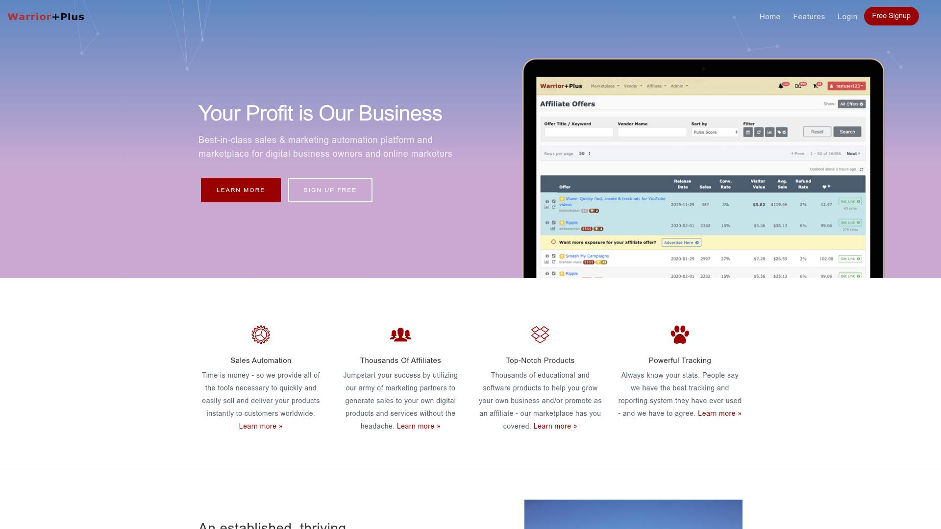 WarriorPlus Homepage